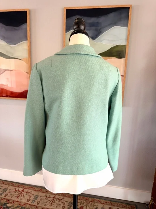 Vintage Majestic -Green Women's Blazer with Gold Buttons - Picture 3 of 7